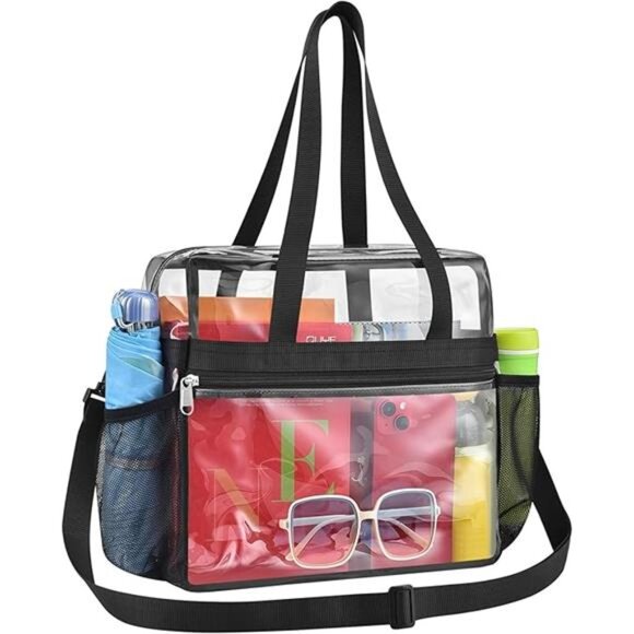 Clear Bag for Stadium Events 12x6x12, Clear Tote Bag with Reinforced Strap - Picture 7 of 7